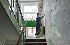 Косметический ремонт подъезда в доме по адресу ул. Стахановская, 40
